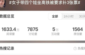 女子带4孩坐高铁被要求补票，不能止于批评“无理取闹”