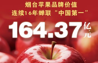 壹点海报|164.37亿元！烟台苹果品牌价值再创新高
