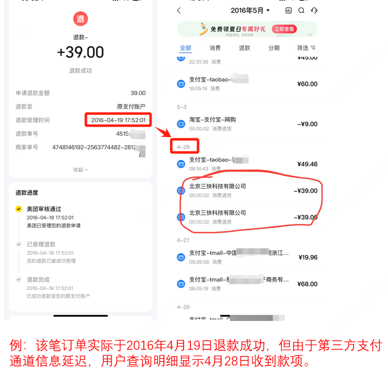美团客服回应“退款疑问”：将帮助用户追溯每一笔担心的订单