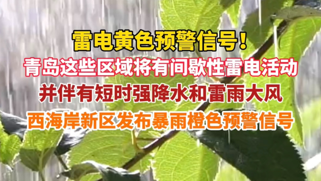 果然视频丨雷电黄色预警！青岛这些区域将有间歇性雷电活动