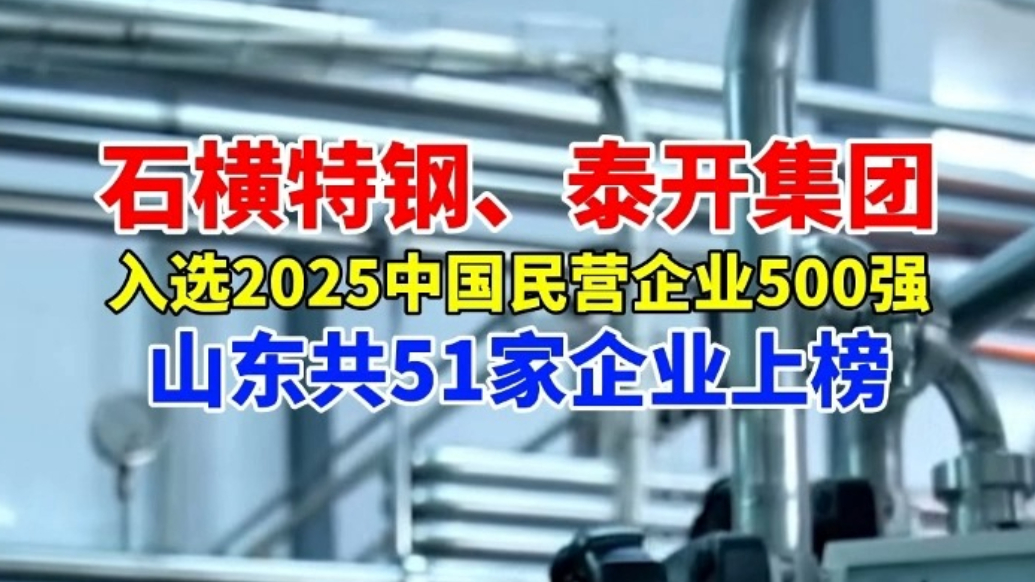 果然视频丨石横特钢、泰开集团入选“2025中国民营企业500强”