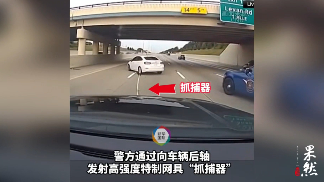 果然视频·看天下|美警察用“抓捕器”逼停赃车，偷车贼：已老实