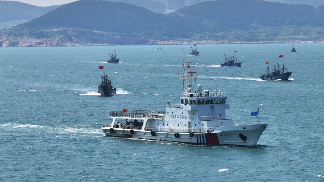 果然视频丨天上无人机海中执法船，山东海事护航1.6万艘船出海