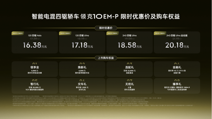 限时优惠价16.38万元起，领克10 EM-P正式上市
