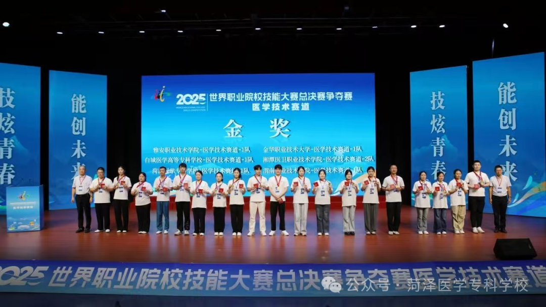 菏泽医学专科学校在2025年世界职业院校技能大赛中荣获佳绩