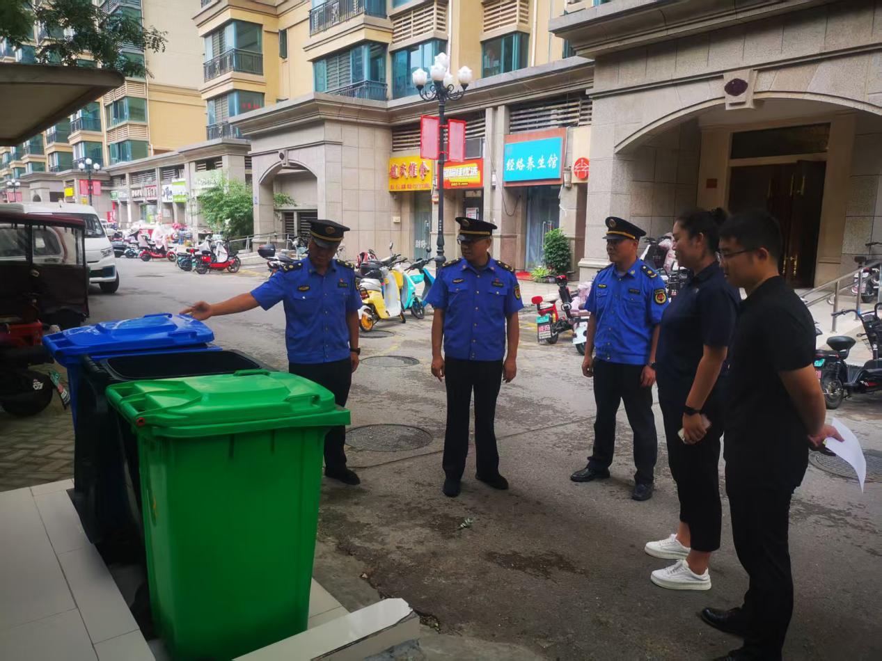 长清城管专项督导多个物业小区，筑牢垃圾分类防线