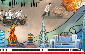 手绘长卷H5|薪火沂蒙——从小推车到复兴号