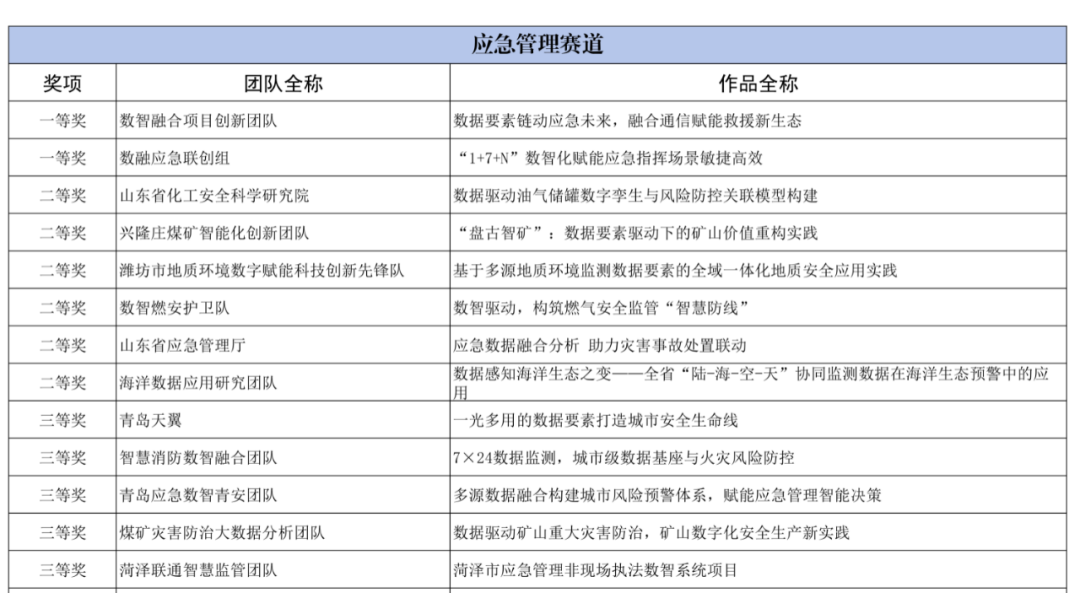 菏泽市应急管理局在“数据要素×”大赛山东赛区决赛获三等奖