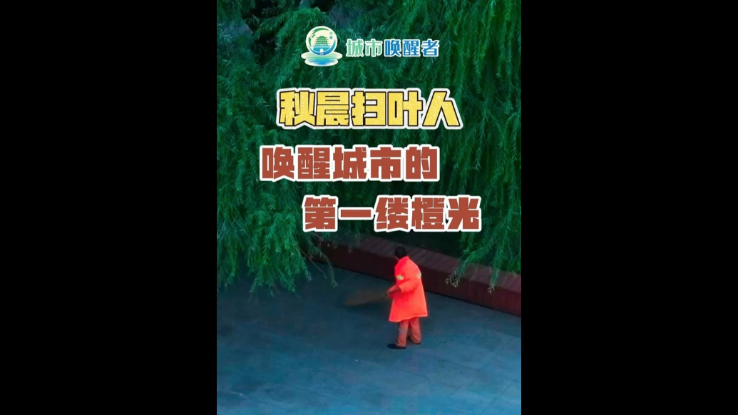 城市唤醒者|秋晨扫叶人：唤醒城市的第一缕橙光