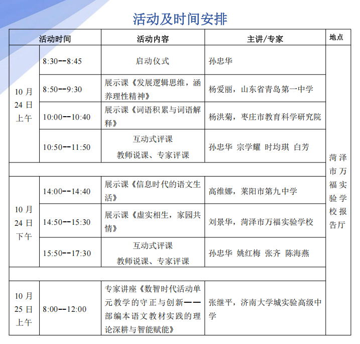 2025高中语文省级工作坊现场培训会在菏泽市万福实验学校开展