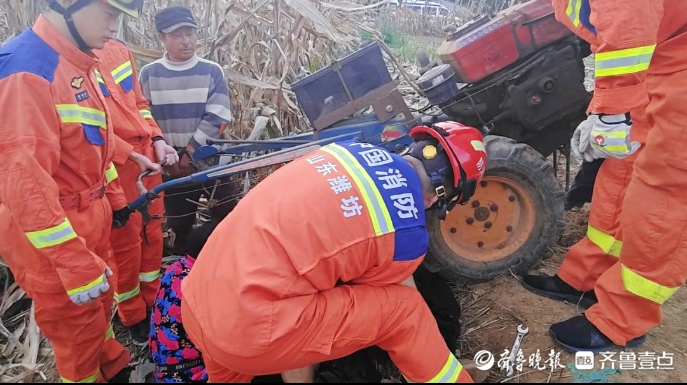果然视频|男子不慎被农机“咬”腿，消防员耐心破拆帮其脱困