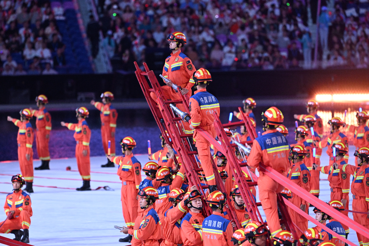 图集|全运会开幕式暖场节目《忠“橙”本色》引观众欢呼