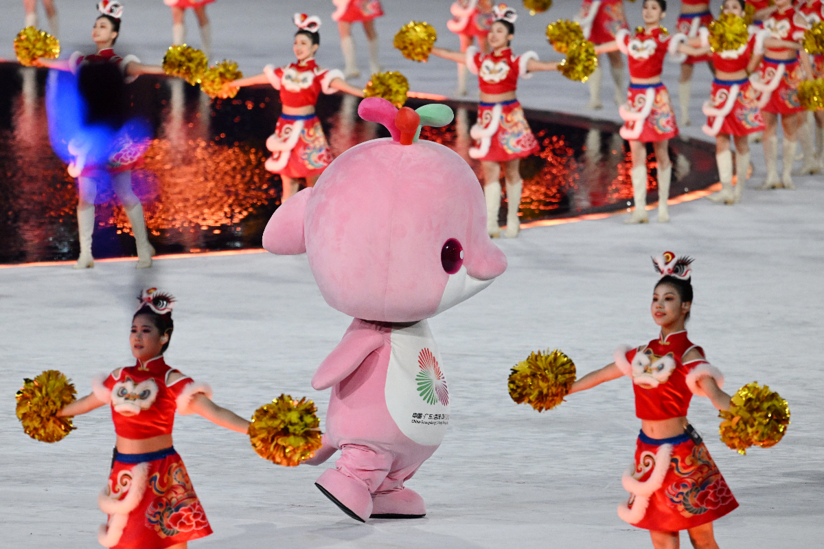 图集|吉祥物喜洋洋与乐融融入场，全运会开幕式上最靓的仔
