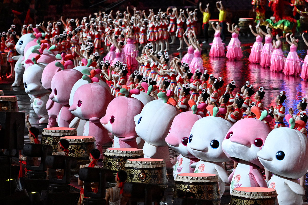 图集|吉祥物喜洋洋与乐融融入场，全运会开幕式上最靓的仔