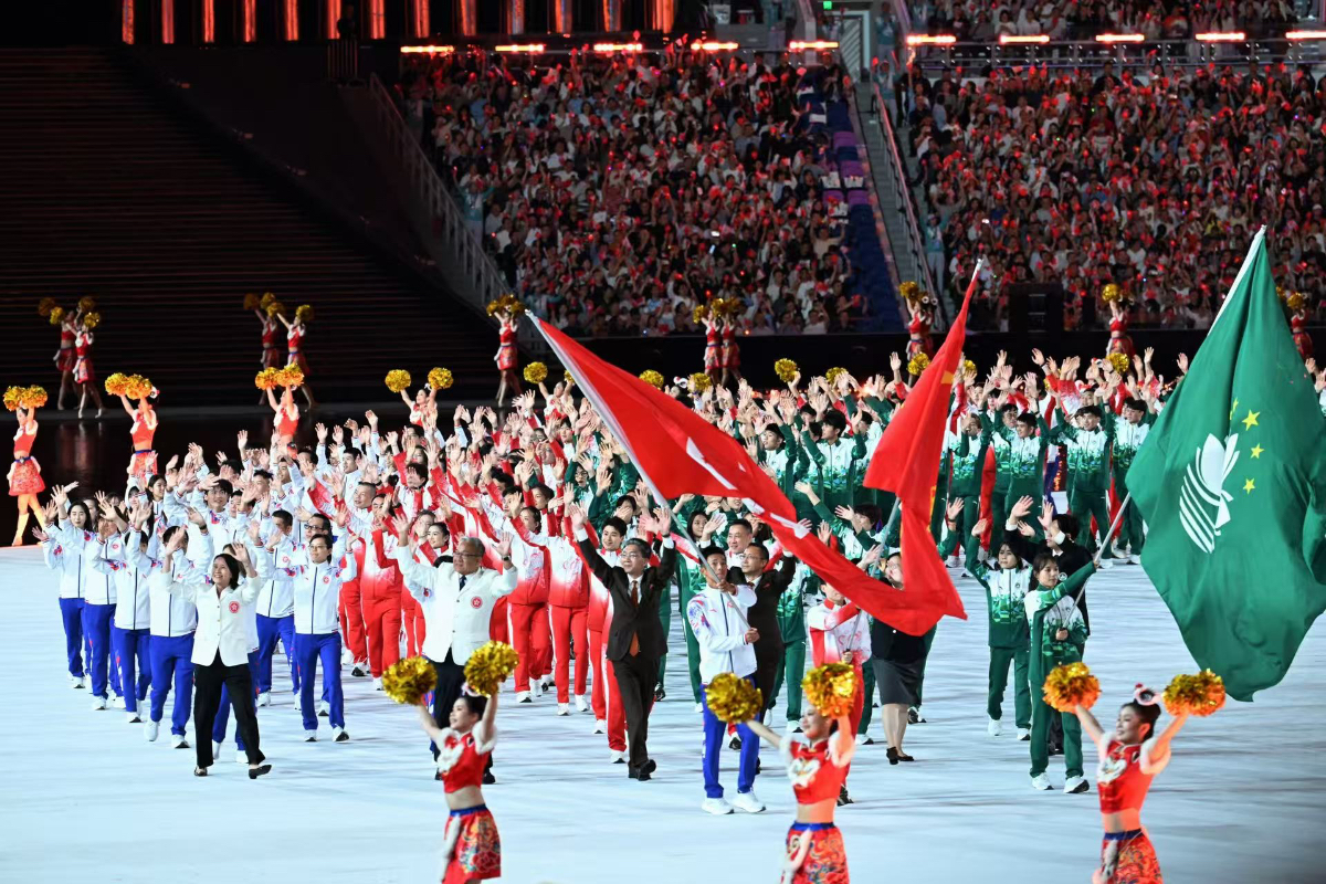 图集|粤港澳三地代表团在同一方阵入场，共铸全运会荣光