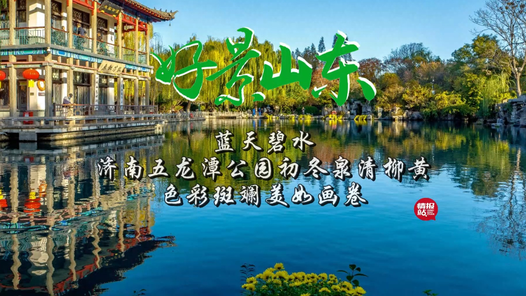 果然视频·好景山东|济南五龙潭公园泉清柳黄，色彩斑斓美如画卷