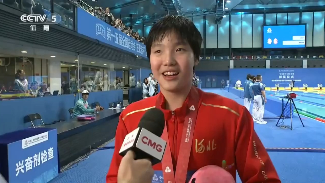 13岁于子迪回应破纪录夺冠：没想到游这么快