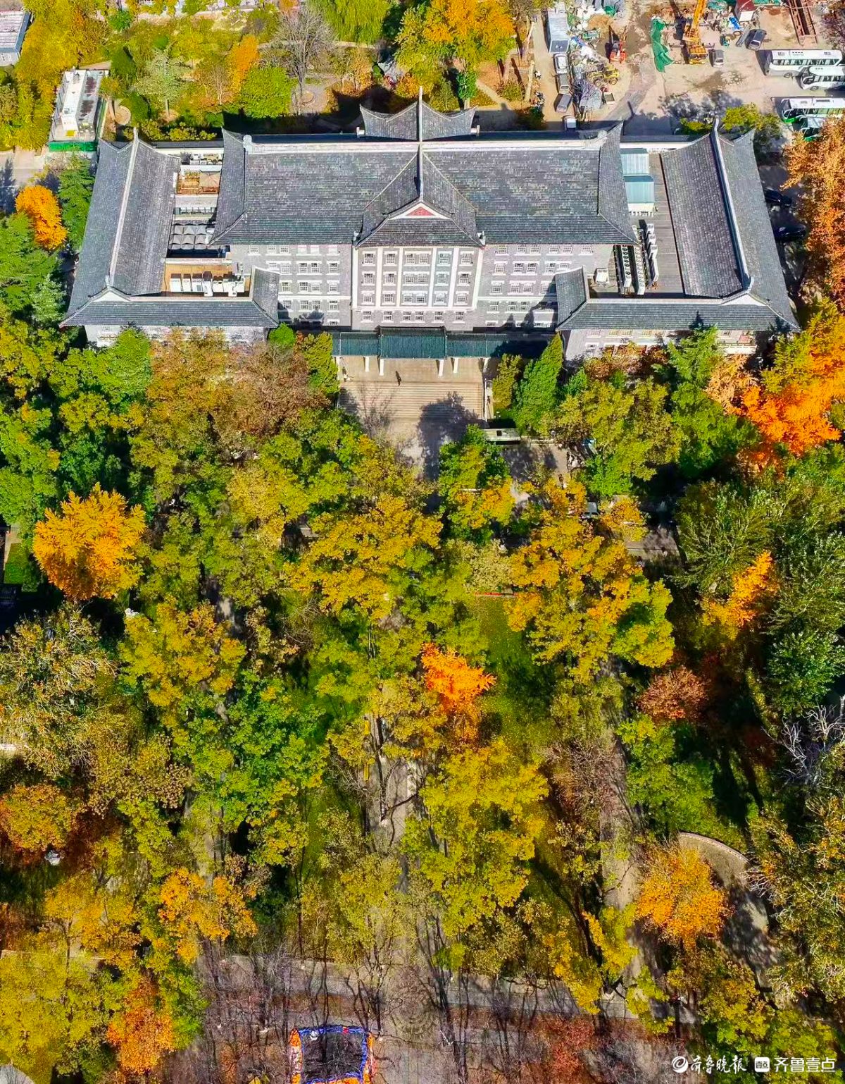 立冬时节，俯瞰山东大学趵突泉校区