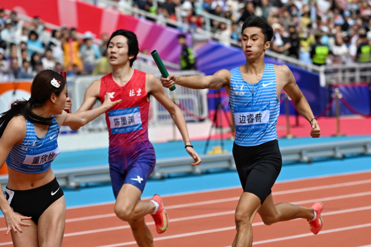 图集|全运会4×400米混合接力预赛，山东队顺利晋级