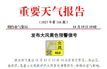 烟台发布大风黄色预警！大风最强时段在16日夜间