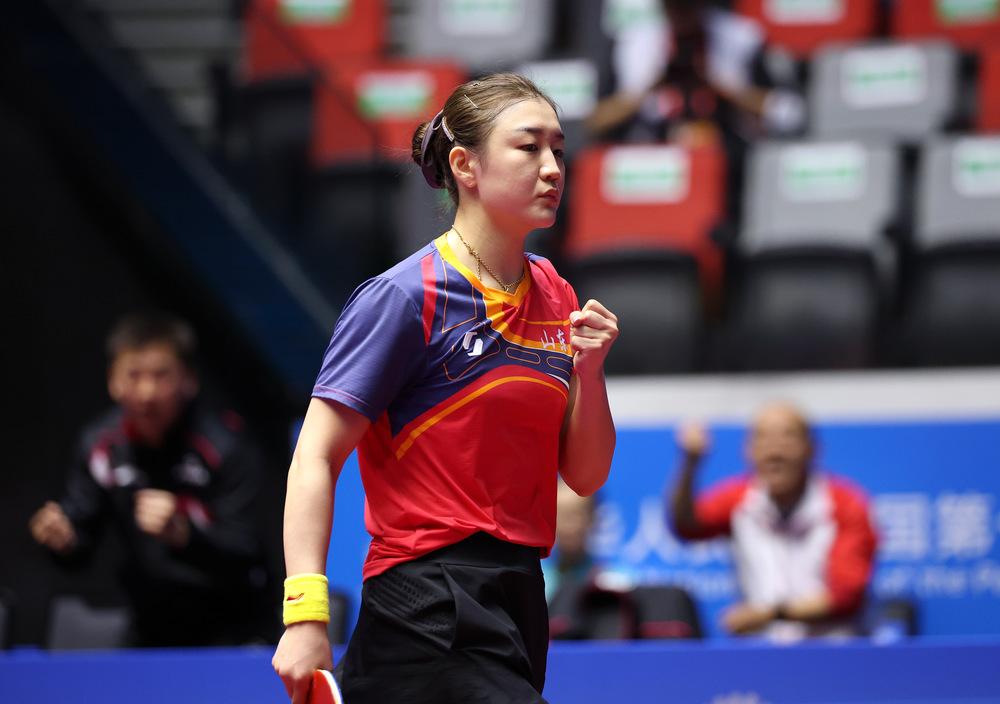 陈梦4-1战胜中国澳门队朱雨玲，夺得全运会女单铜牌