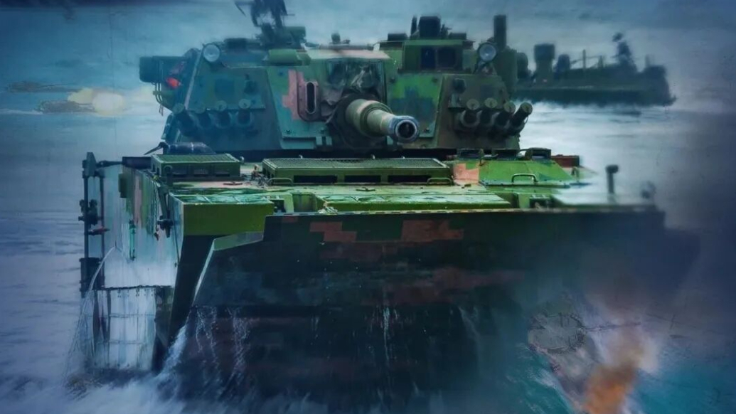 东部战区公开05式两栖突击车画面：为登陆而生，抢滩利器