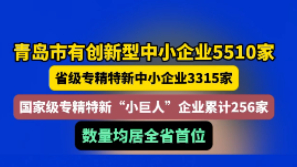 果然视频丨青岛国家级专精特新“小巨人”企业累计256家