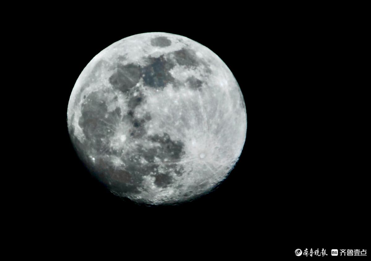 初冬的夜晚，月亮格外耀眼
