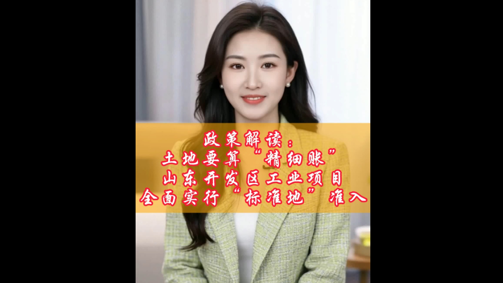 AI商务发布丨山东开发区工业项目全面实行“标准地”准入