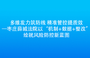 枣庄市薛城区人民法院以“机制+数据+整改”绘就风险防控新蓝图