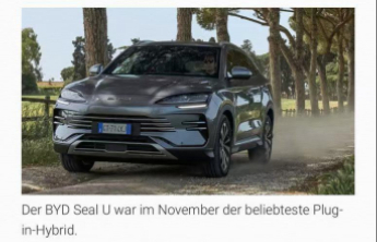 宋PLUS首夺德国插混月度销冠  比亚迪全球化驶入“快车道”