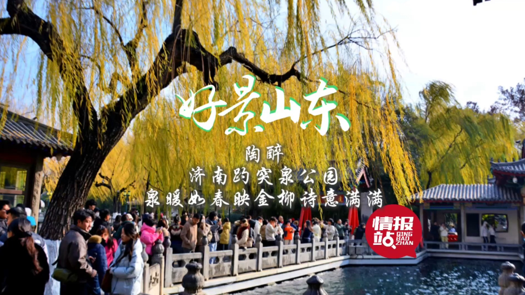 果然视频·好景山东|济南趵突泉公园，泉暖如春映金柳诗意满满！