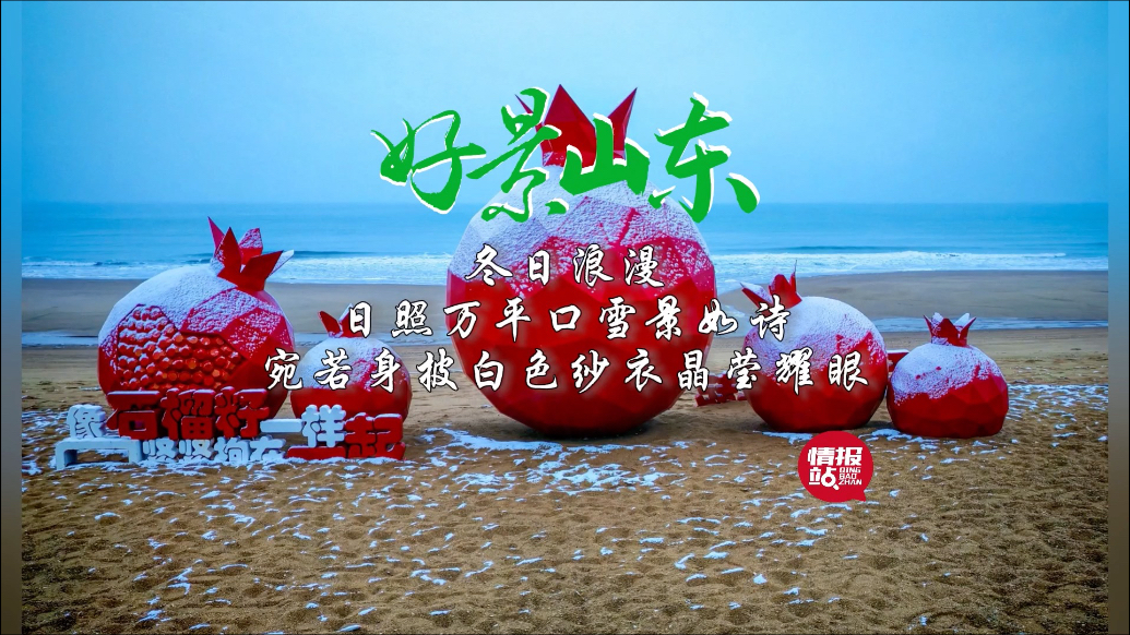 果然视频·好景山东|日照万平口雪景如诗，宛若身披纱衣晶莹耀眼