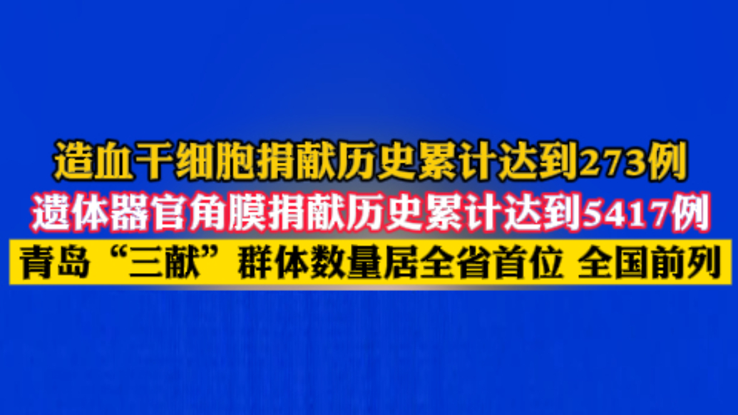 果然视频丨青岛“三献”群体数量稳居全省首位、全国前列