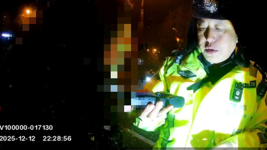 果然视频｜看到天上飘雪花以为交警不会查车，女司机酒驾被抓现行