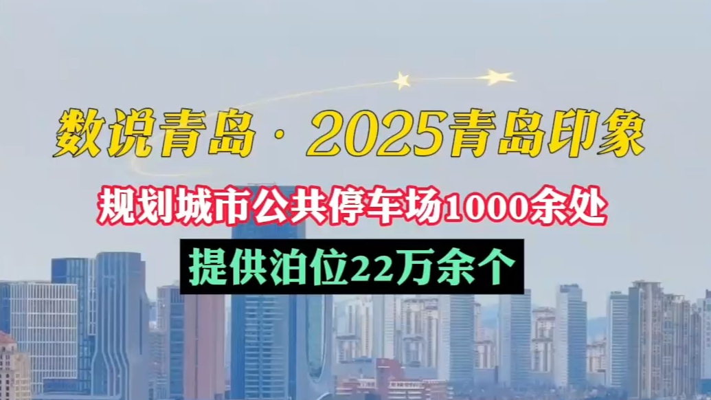 数说青岛·2025青岛印象丨破解停车难，规划泊位22万个！