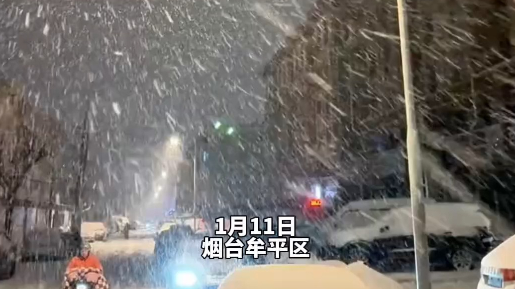 果然视频｜雪花如约而至，烟台一夜换装，拍摄者：赶紧出门踩雪去