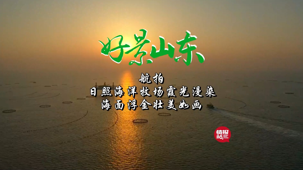果然视频·好景山东|日照海洋牧场霞光漫染，海面浮金壮美如画卷