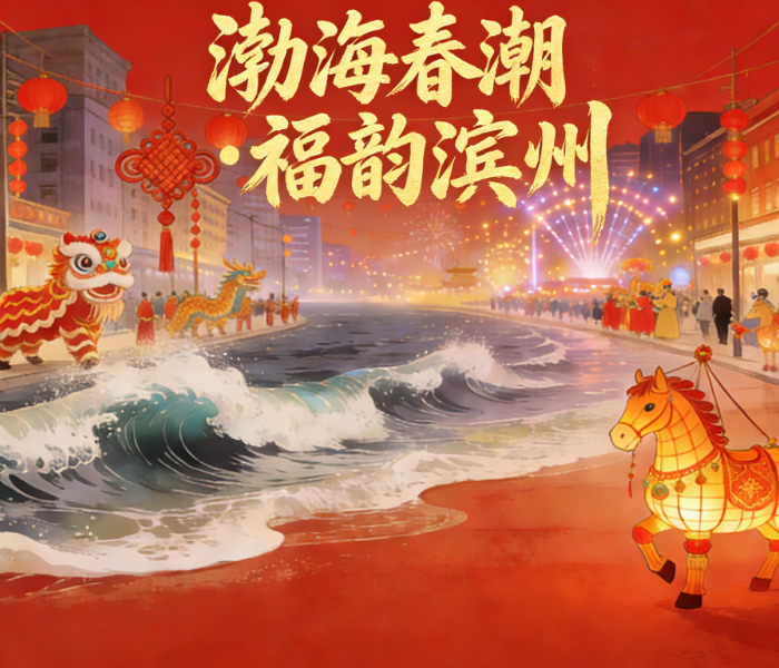 当渤海潮涌伴随新春节拍，滨州的年味便在地域传承与时代新声的交响中苏醒。齐鲁晚报·齐鲁壹点滨州融媒中心推出“渤海春潮·福韵滨州”专题，下设“寻·年味古韵”“览·新城盛景”“暖·万家灯火”“启·春潮序章”四个栏目，带您领略从非遗匠心到城市律动，从万家温情到开局奋进的完整滨州年景，共绘一幅温暖而充满希望的新春画卷。