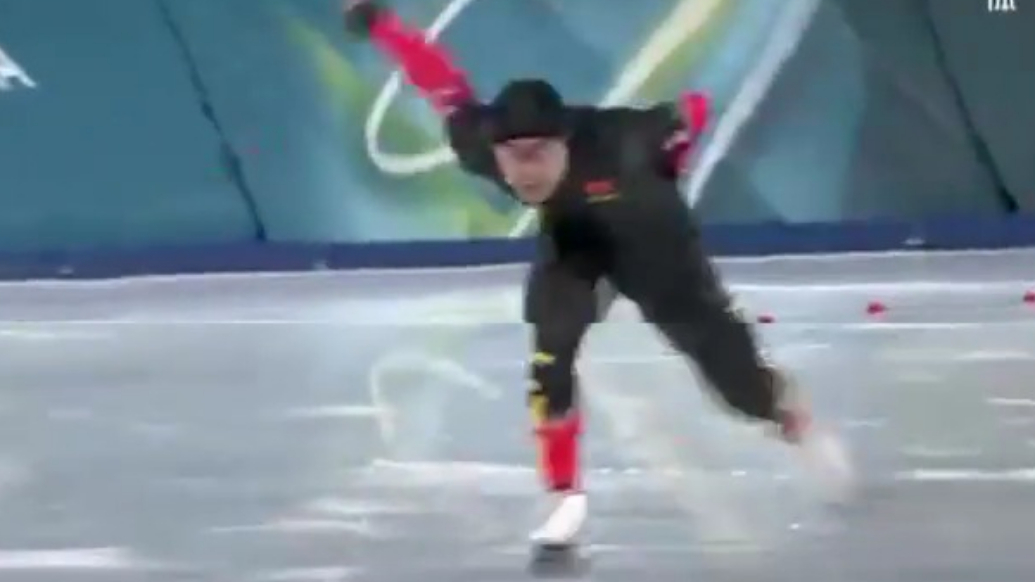 宁忠岩夺得米兰冬奥会速度滑冰男子1000米铜牌