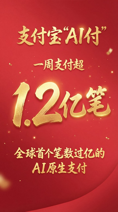 全球首个！支付宝AI付笔数超1.2亿