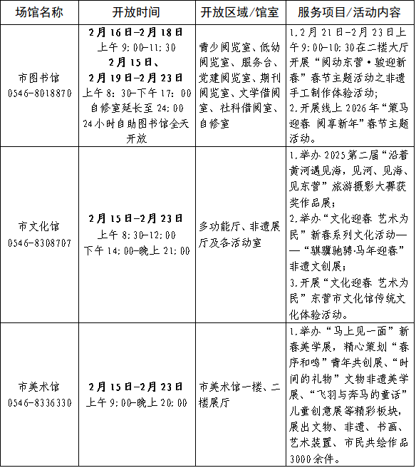 文化场馆里过春节！东营市公共文化场馆2026年春节活动有这些