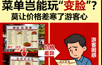 菜单岂能玩“变脸”？莫让价格差寒了游客心