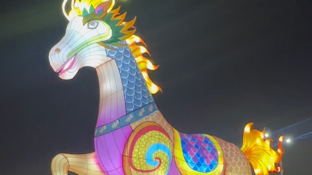 北海南码头公园灯会璀璨，点亮新春夜滨州