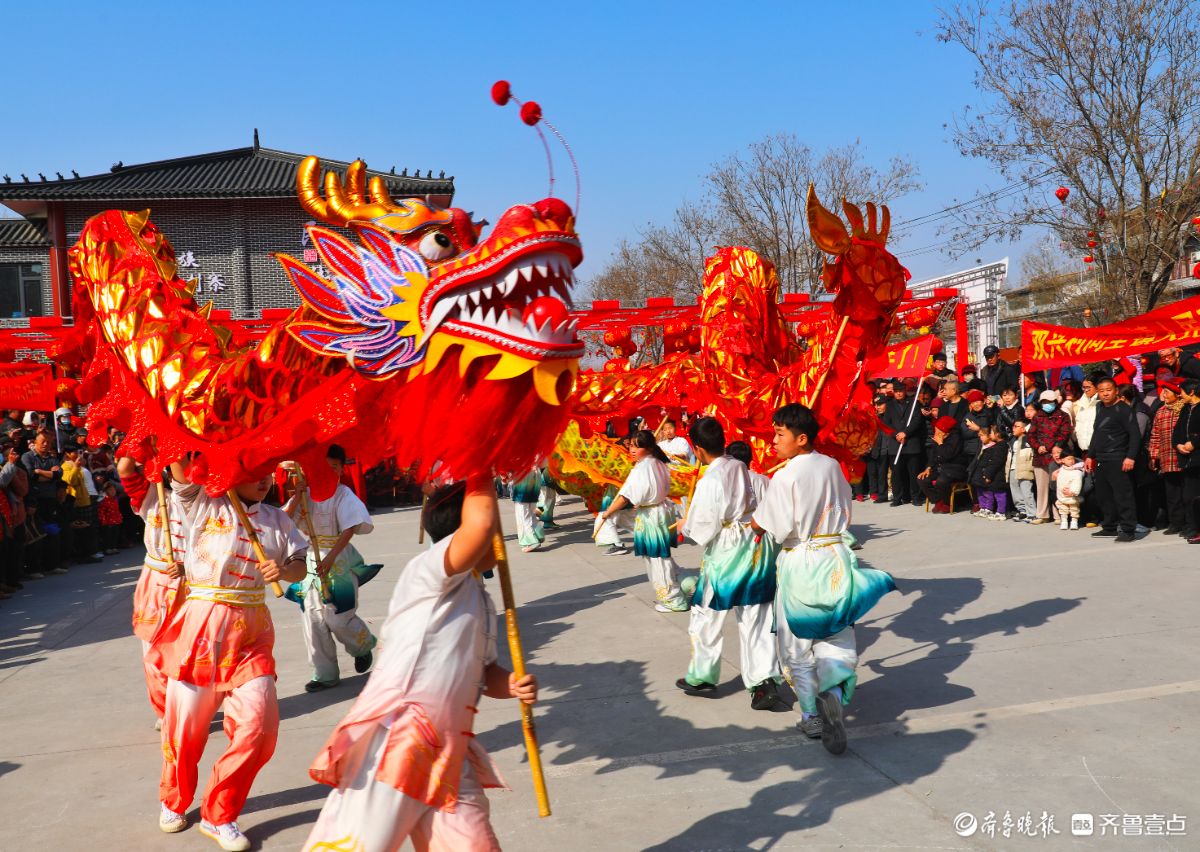 新春随手拍|巨龙雄狮街头贺新春，马年马头古镇迎盛景