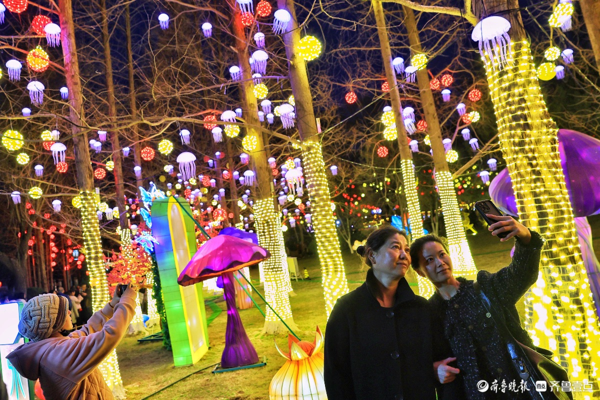 花灯璀璨映泉城，五龙潭里年味浓