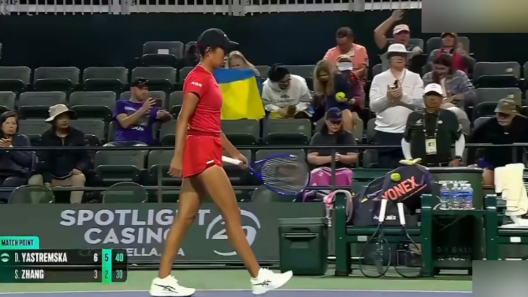 果然视频｜张帅0:2负雅斯特雷姆斯卡，止步印第安维尔斯站首轮