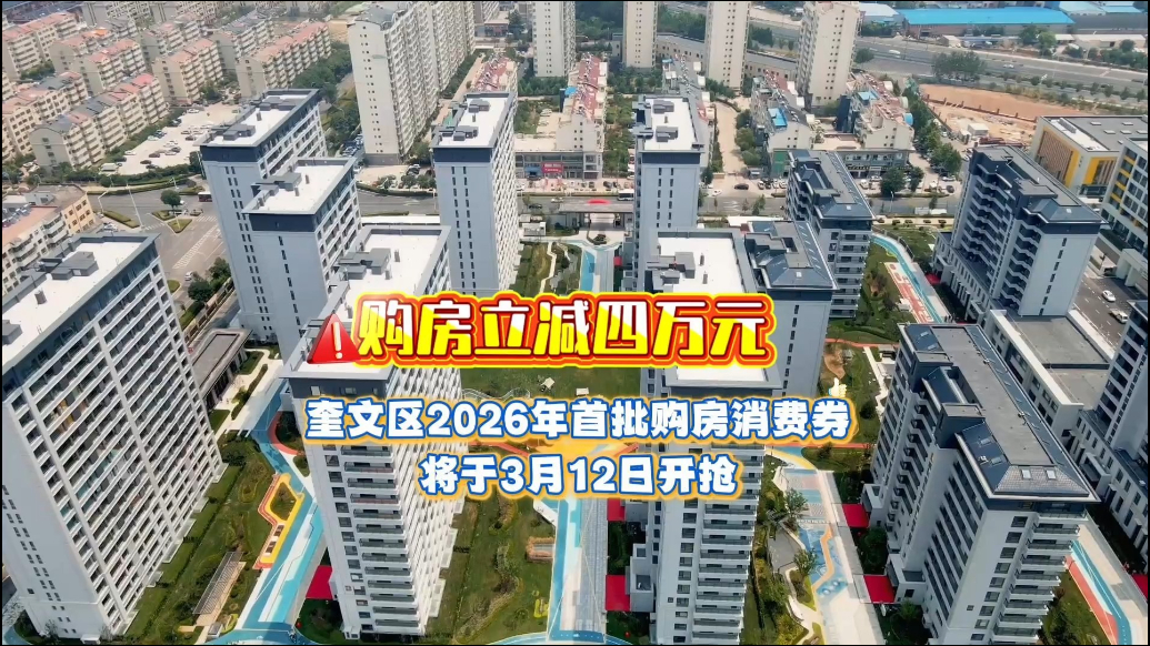 果然视频|购房立减四万元，奎文区购房消费券3月12日开抢