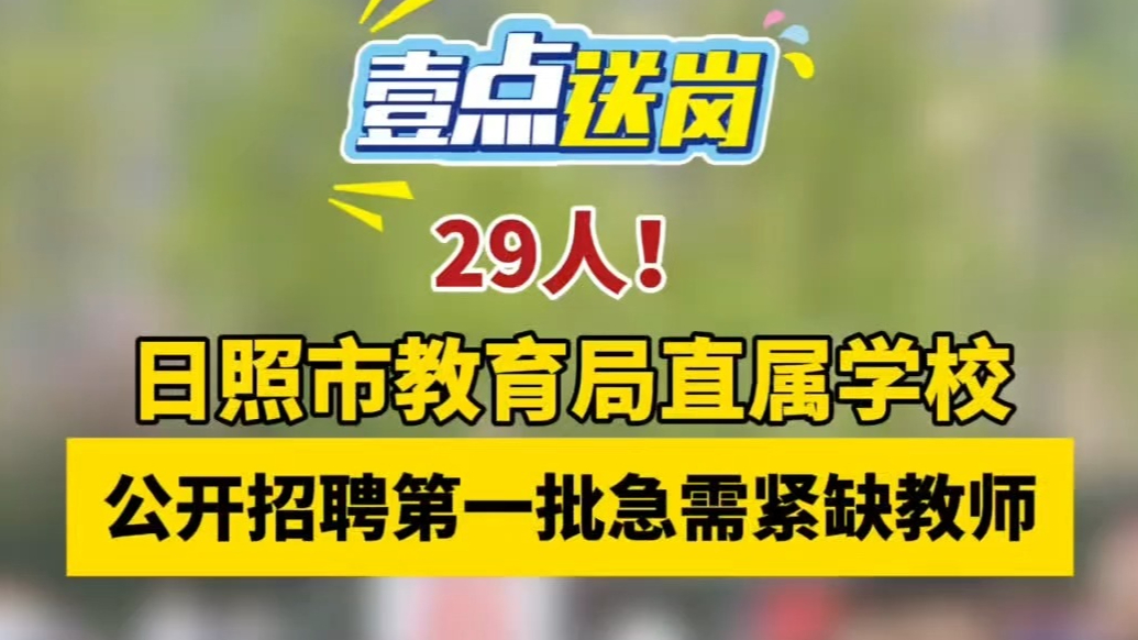 果然视频丨29人！日照招聘一批急需紧缺教师！