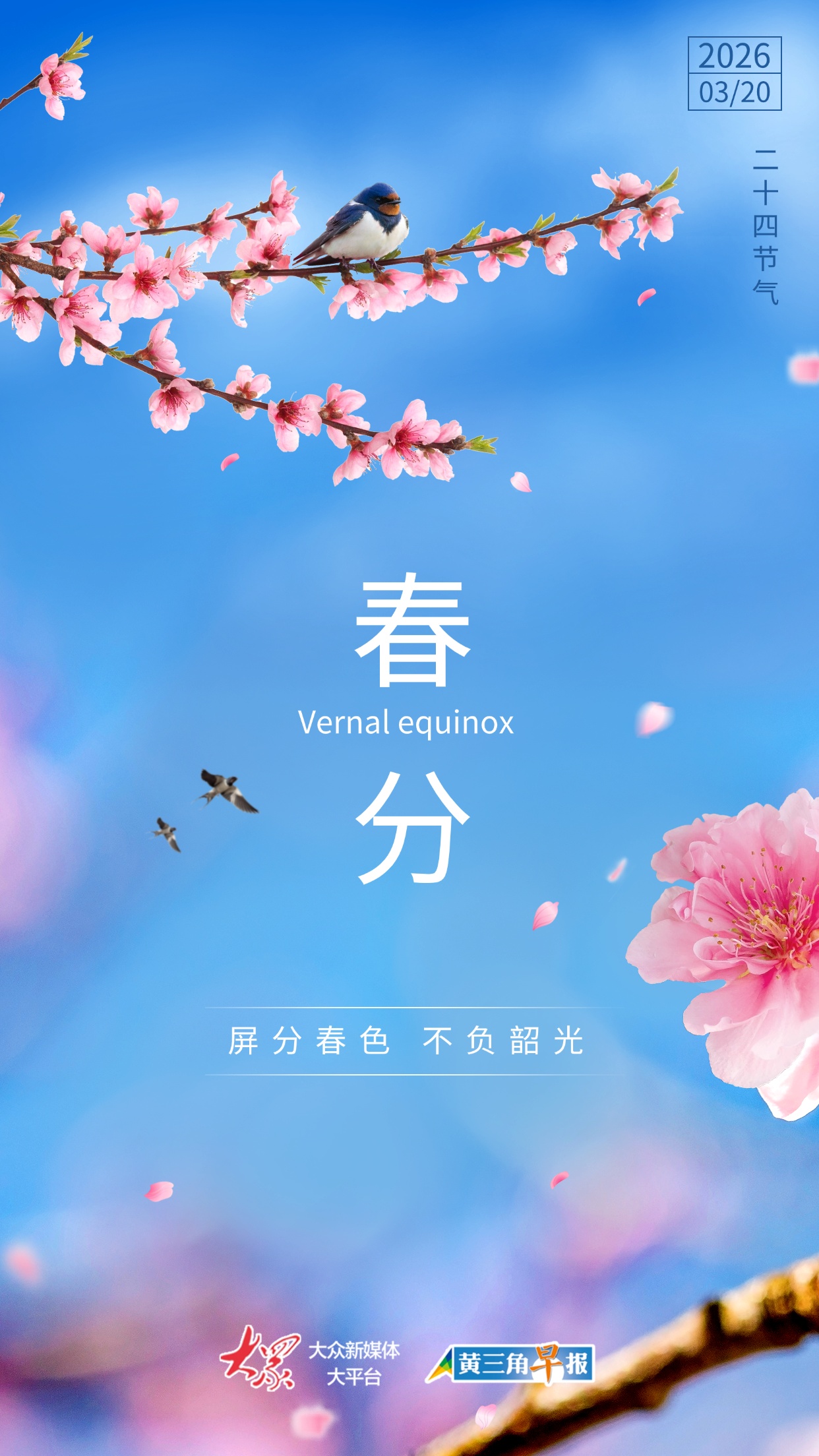 节气海报|昼夜均分，春色袭人